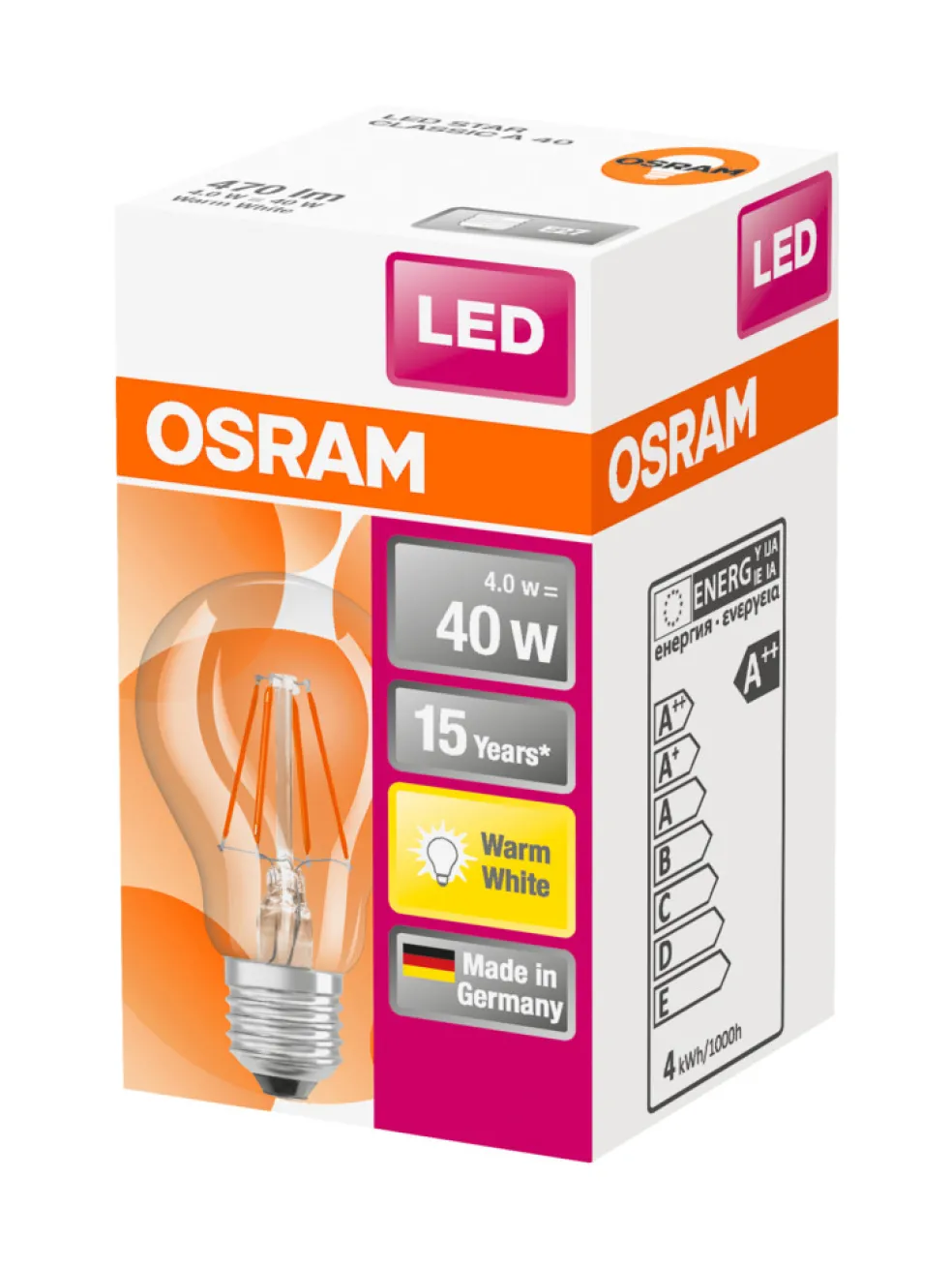 Normallampa LED Filament 4W Osram