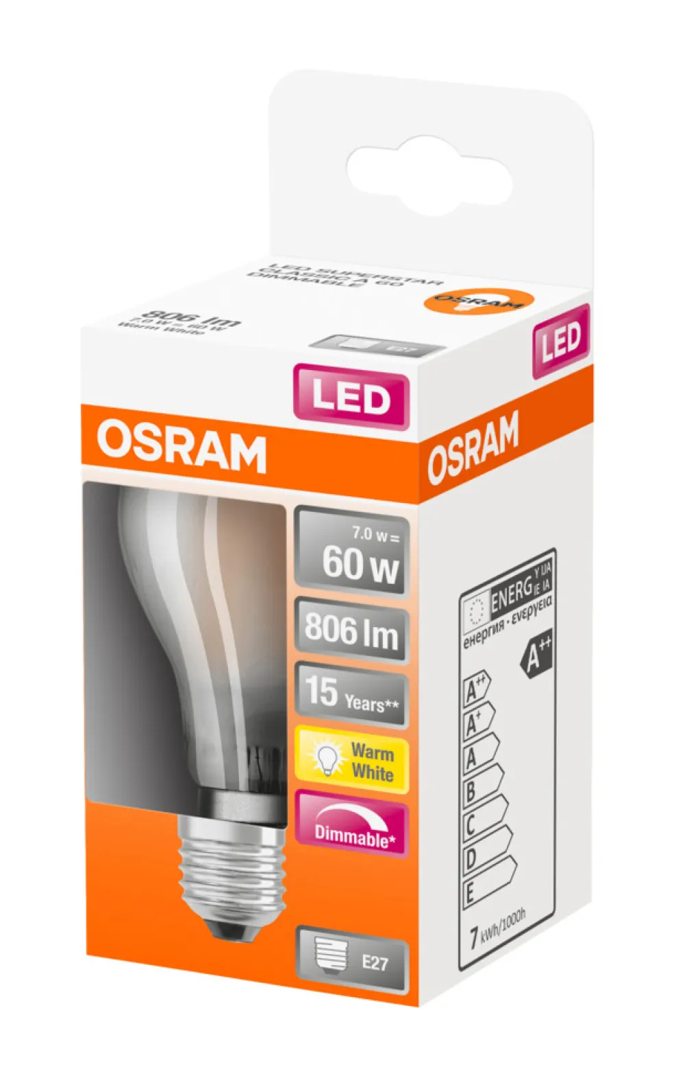 Normallampa LED Frostad 7W Osram