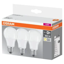 Normallampa LED Frostad 8,5W 3-pack Osram