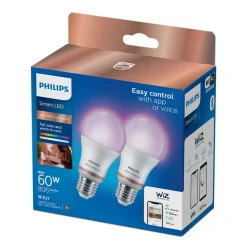 Normallampa Smart LED E27 8,5W/60W 2-pack Philips