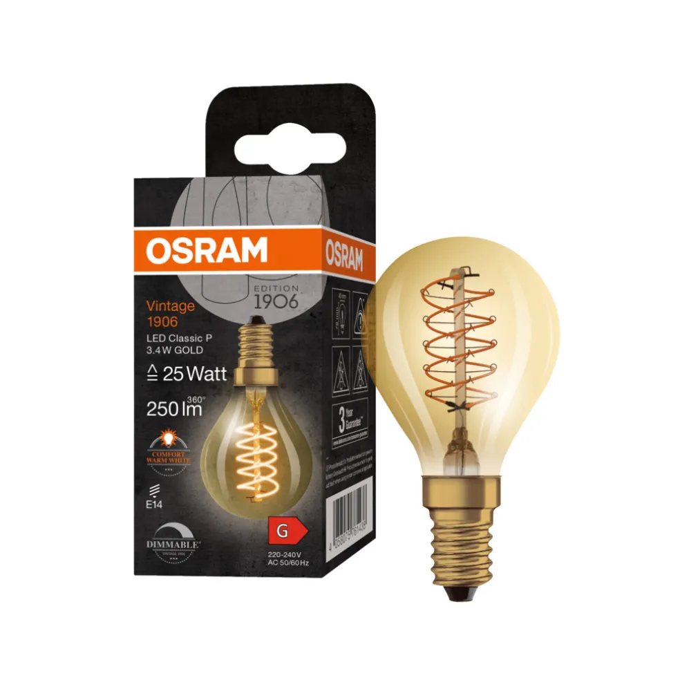 Normallampa Vintage LED Filament 3,4W E14 Osram