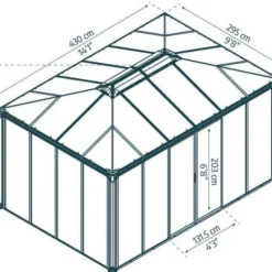 Orangeri Ledro Antracit 4,3 x 2,95 m 12,7 m² Canopia by Palram