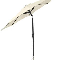 Parasoll m/vev & tilt Beige/Svart Ø3 m Sunlife