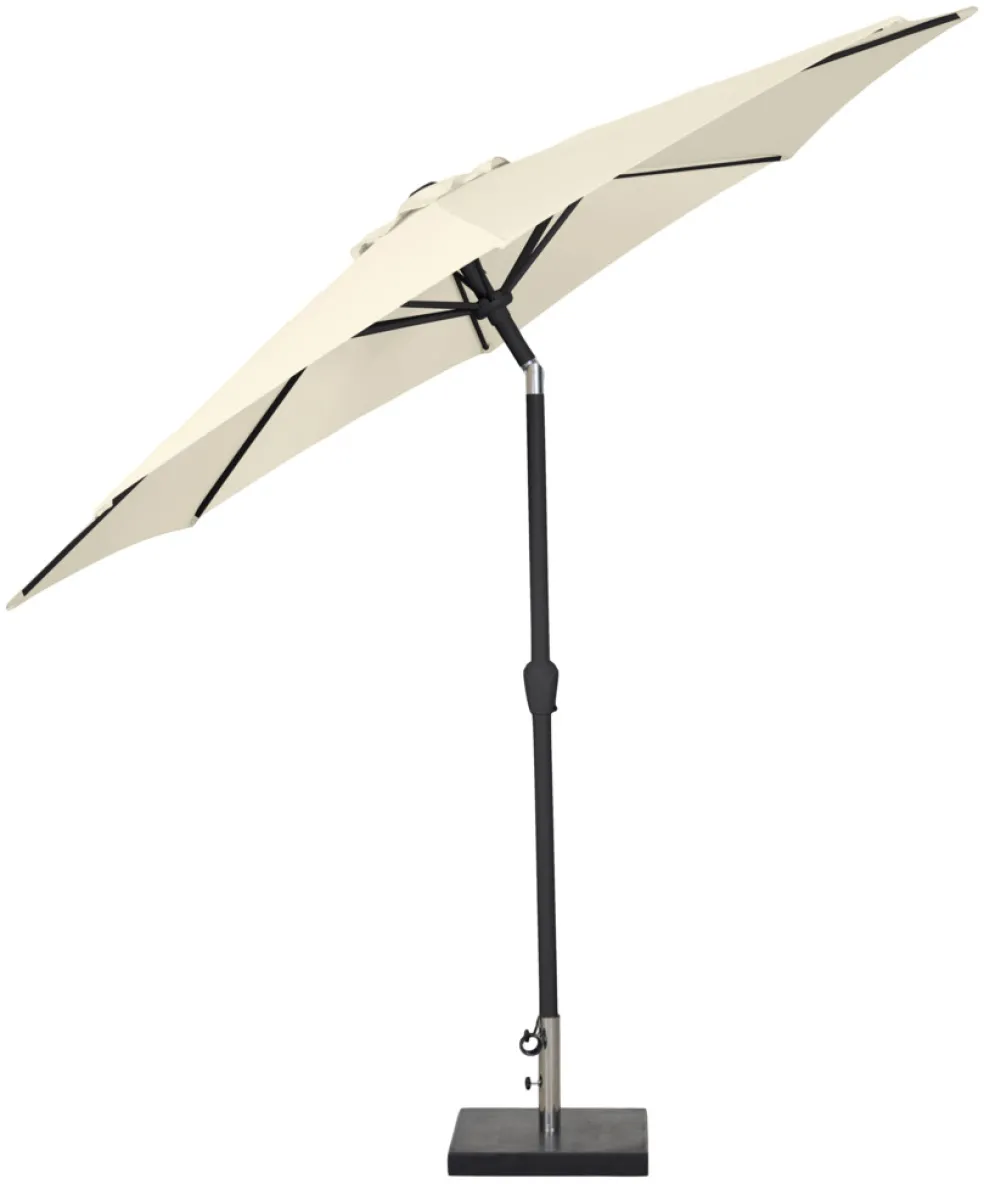 Parasoll m/vev & tilt Beige/Svart Ø3 m Sunlife