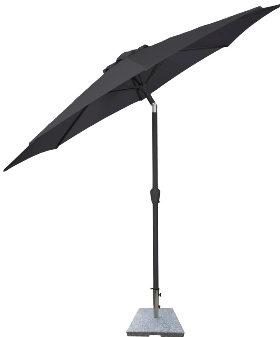 Parasoll m/vev & tilt Svart Ø3 m Sunlife