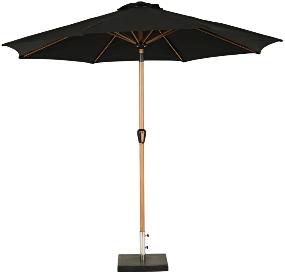 Parasoll m/vev Teak/Svart Ø3 m Sunlife