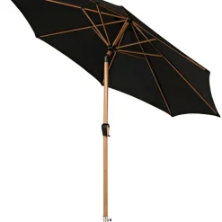 Parasoll m/vev Teak/Svart Ø3 m Sunlife