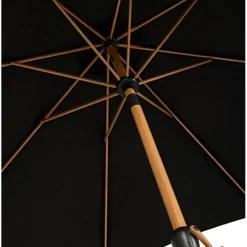 Parasoll m/vev Teak/Svart Ø3 m Sunlife