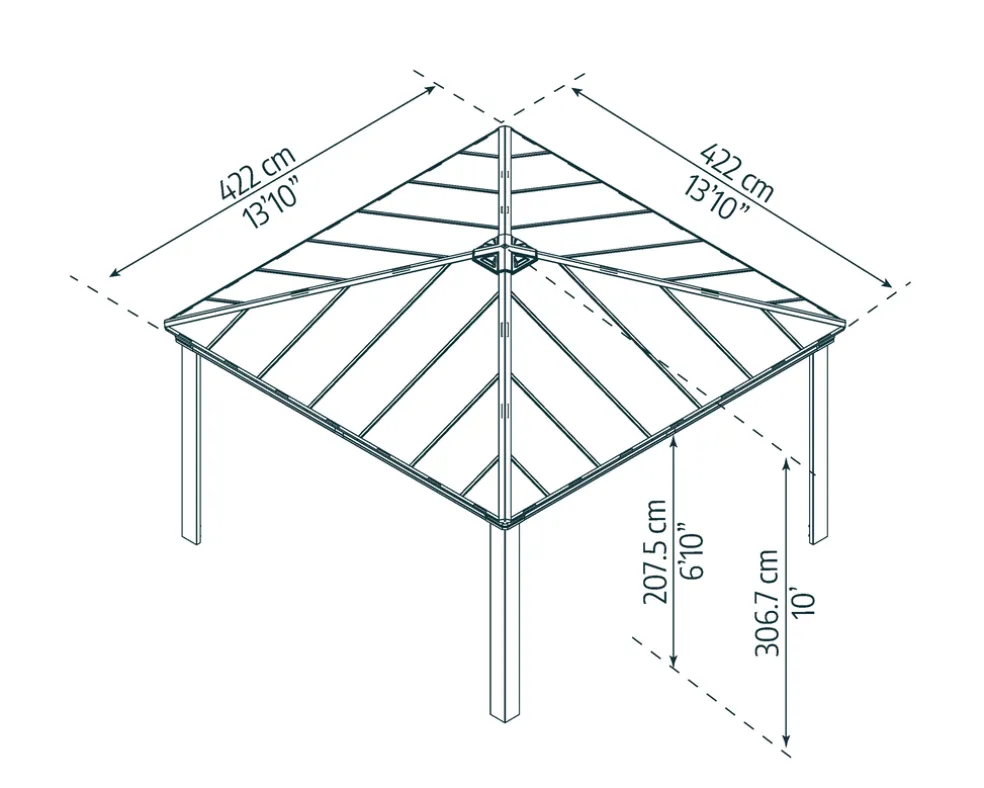 Paviljong Dallas 422 x 422 cm Canopia by Palram