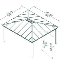 Paviljong Dallas 483 x 422 cm Canopia by Palram