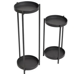 Piedestal Set Svart Ø25 x H75/50 cm Garden