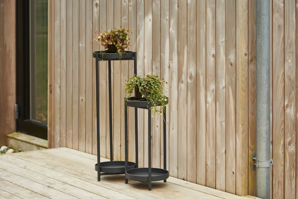 Piedestal Set Svart Ø25 x H75/50 cm Garden