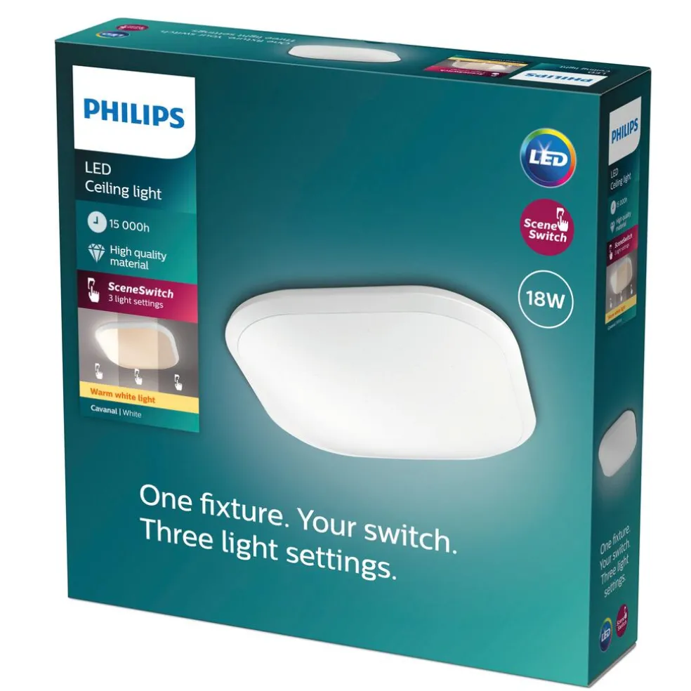 Plafond Cavanal 18W LED 35 x 35 cm Philips