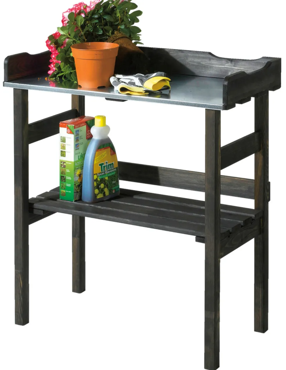 Planteringsbord Svart 78 x 38 x 82 cm