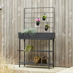 Planteringslåda m/hyllplan & spaljé 94 x 30 x 155 cm Garden