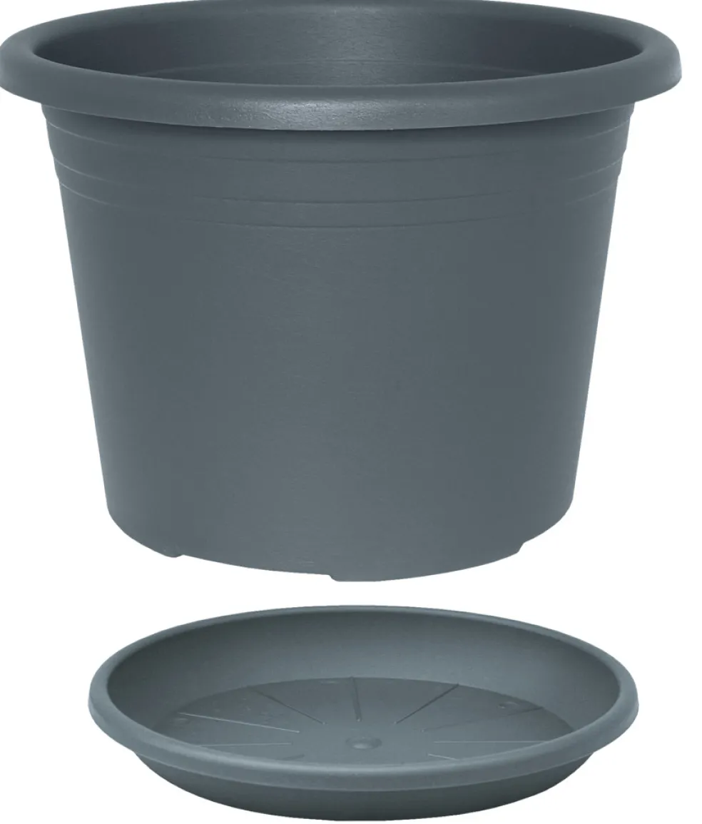 Plastkruka Cylindro Grå Ø25 cm Scan-Pot