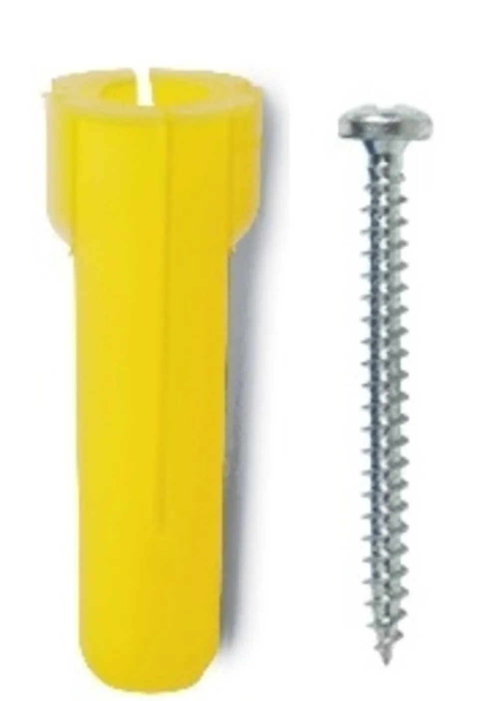 Plastplugg Gul inkl. Skruv 3,5 x 30 mm Heco