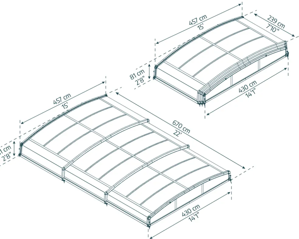 Pooltak Majorca 670 x 470 cm Canopia by Palram