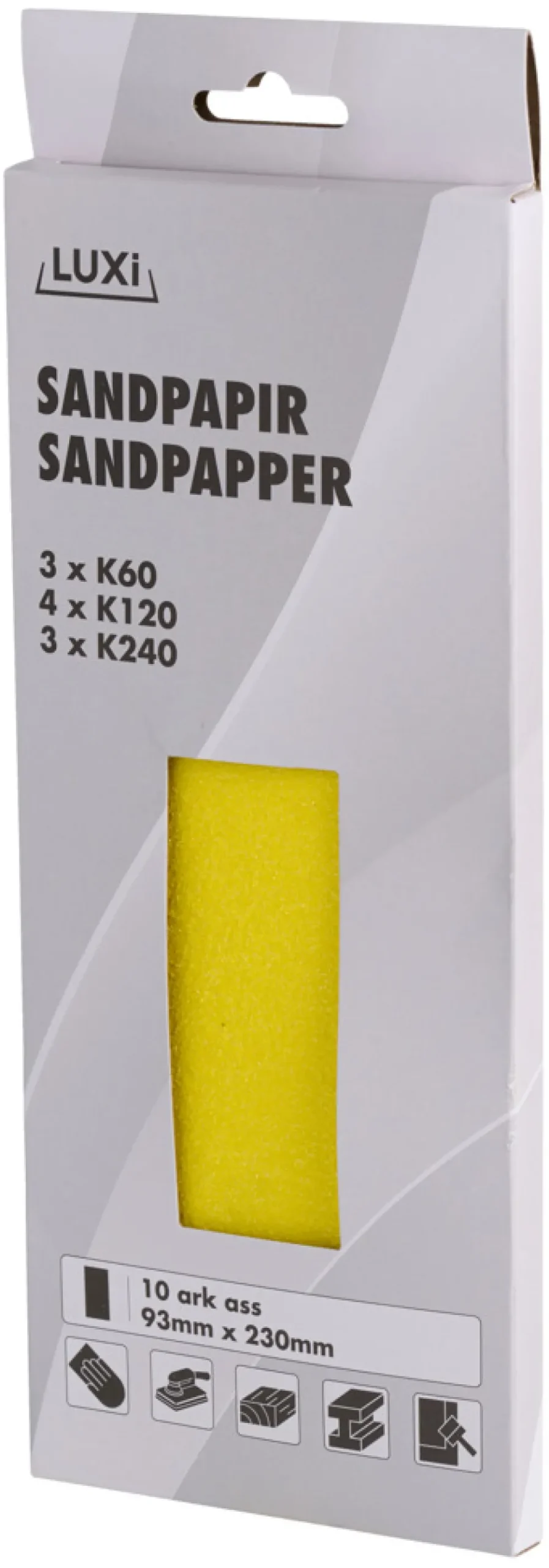 Sandpapper 93 x 230 mm 10-pack