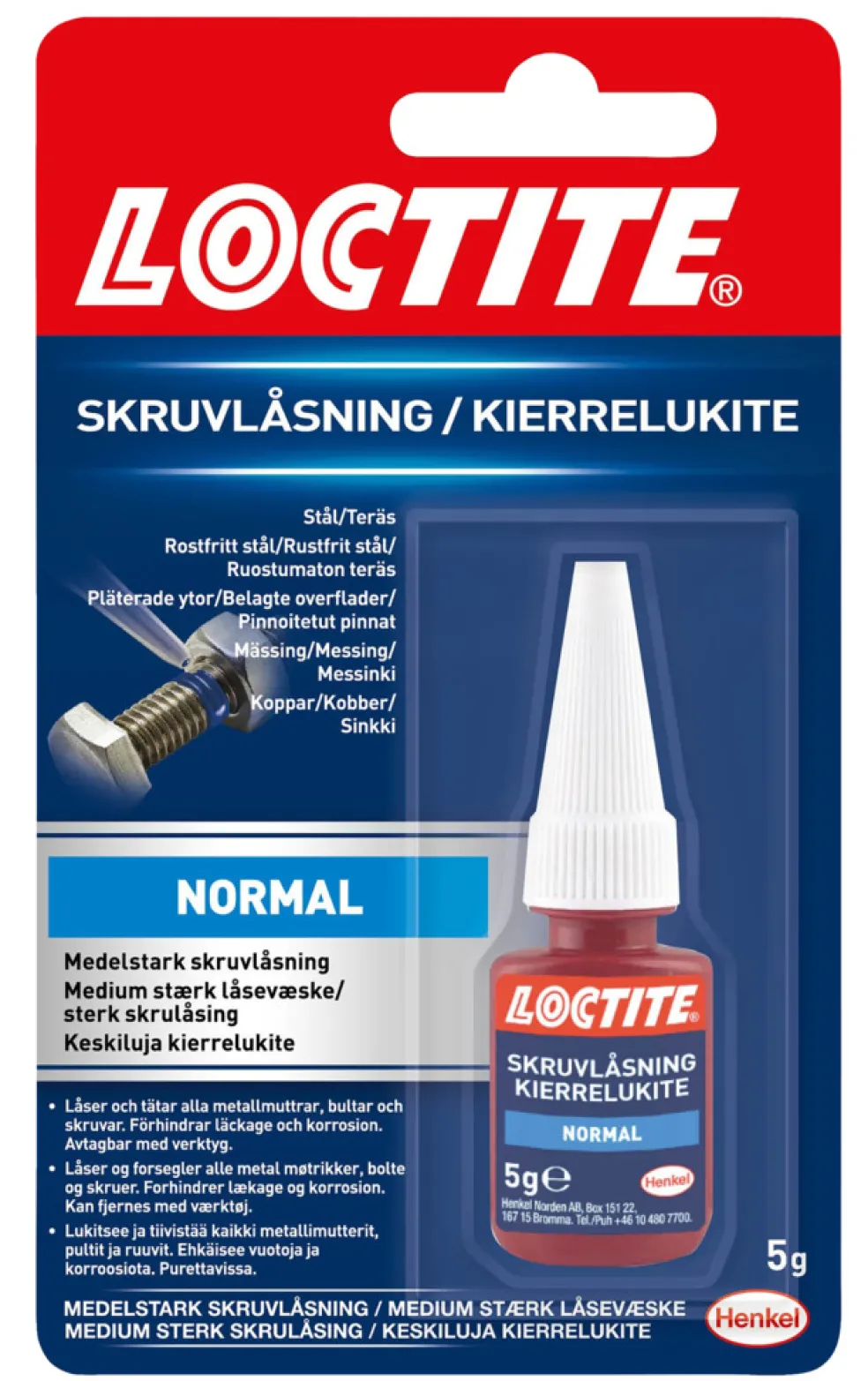 Skruvlåsning Normal 5 g Loctite