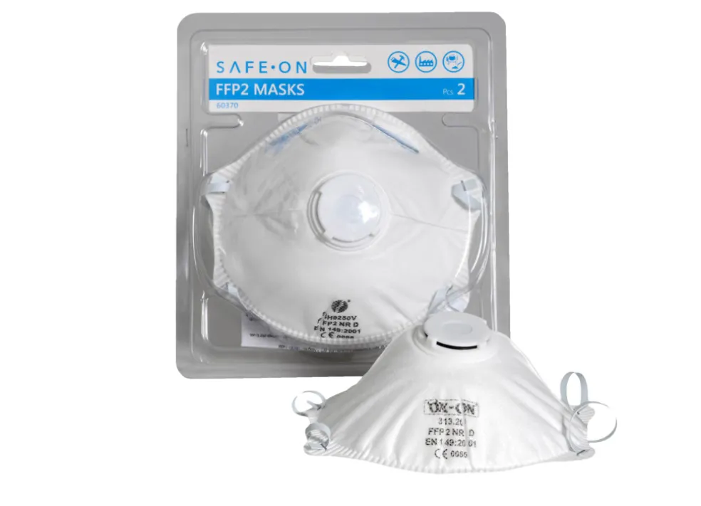 Skyddsmask med ventil 2-pack Ox-On