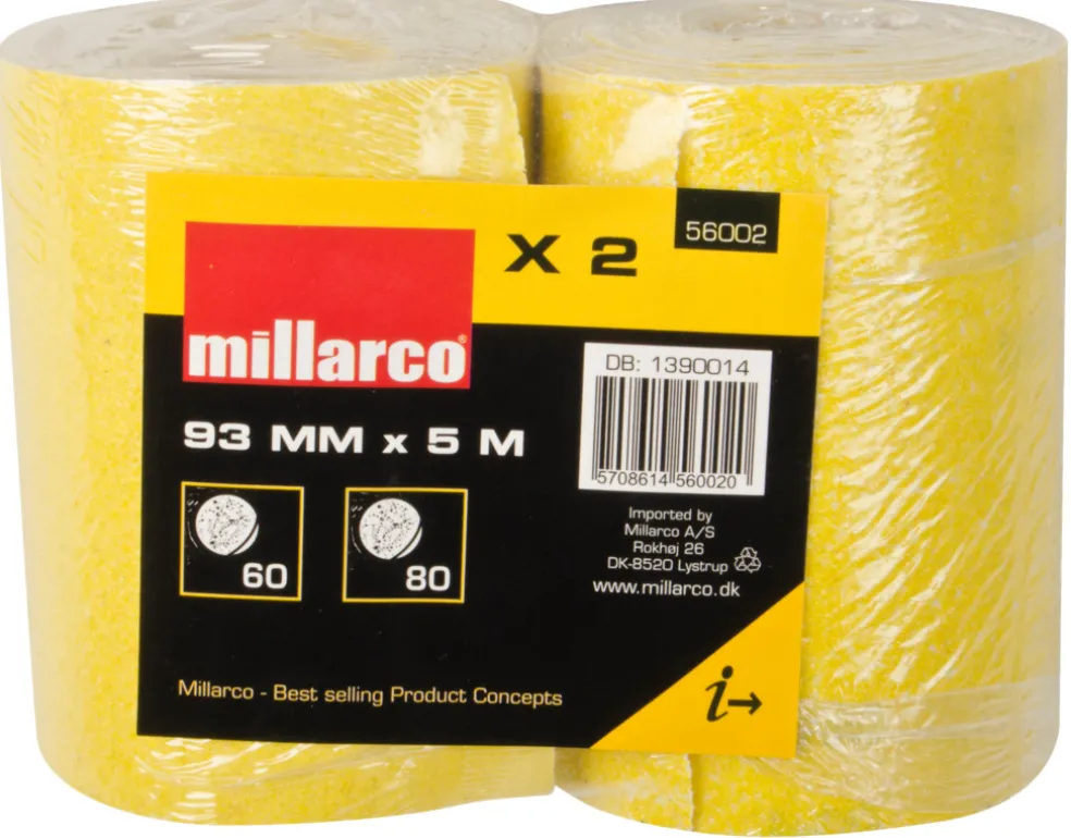Slippapper K60 & K80 93 mm x 5 m Millarco