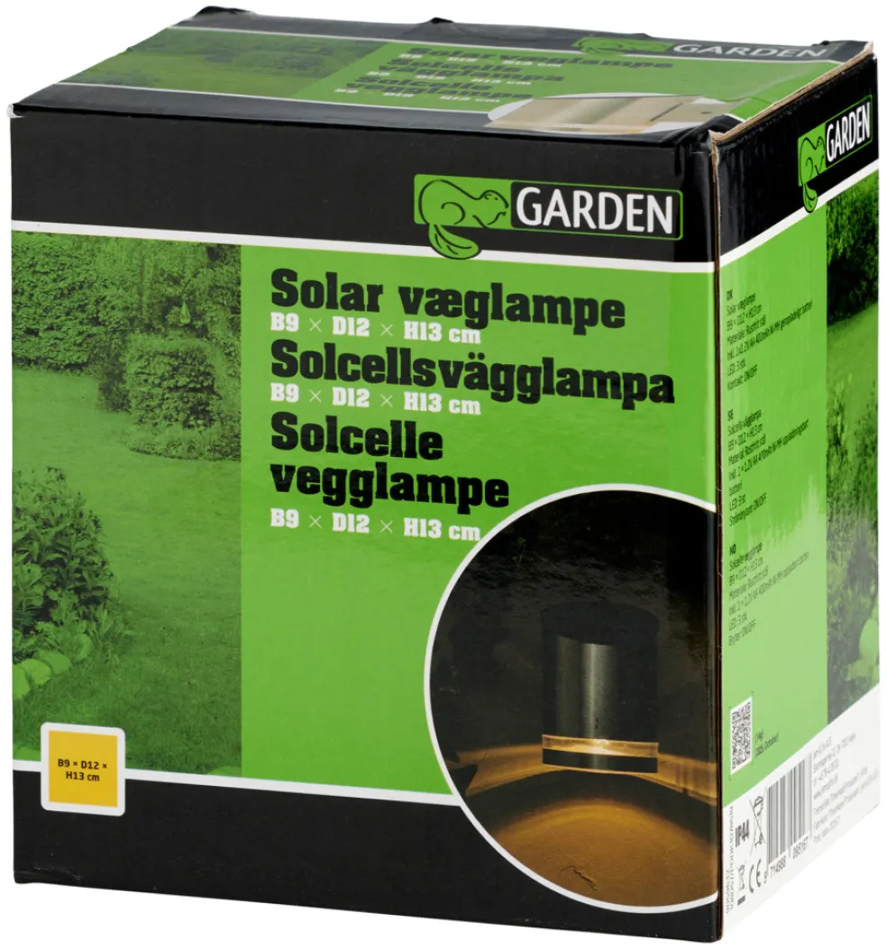 Solcellsvägglampa Rostfritt stål Ø9 x 12 cm Garden