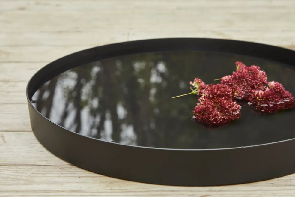 Spegelfat Svart Ø57 x 6 cm
