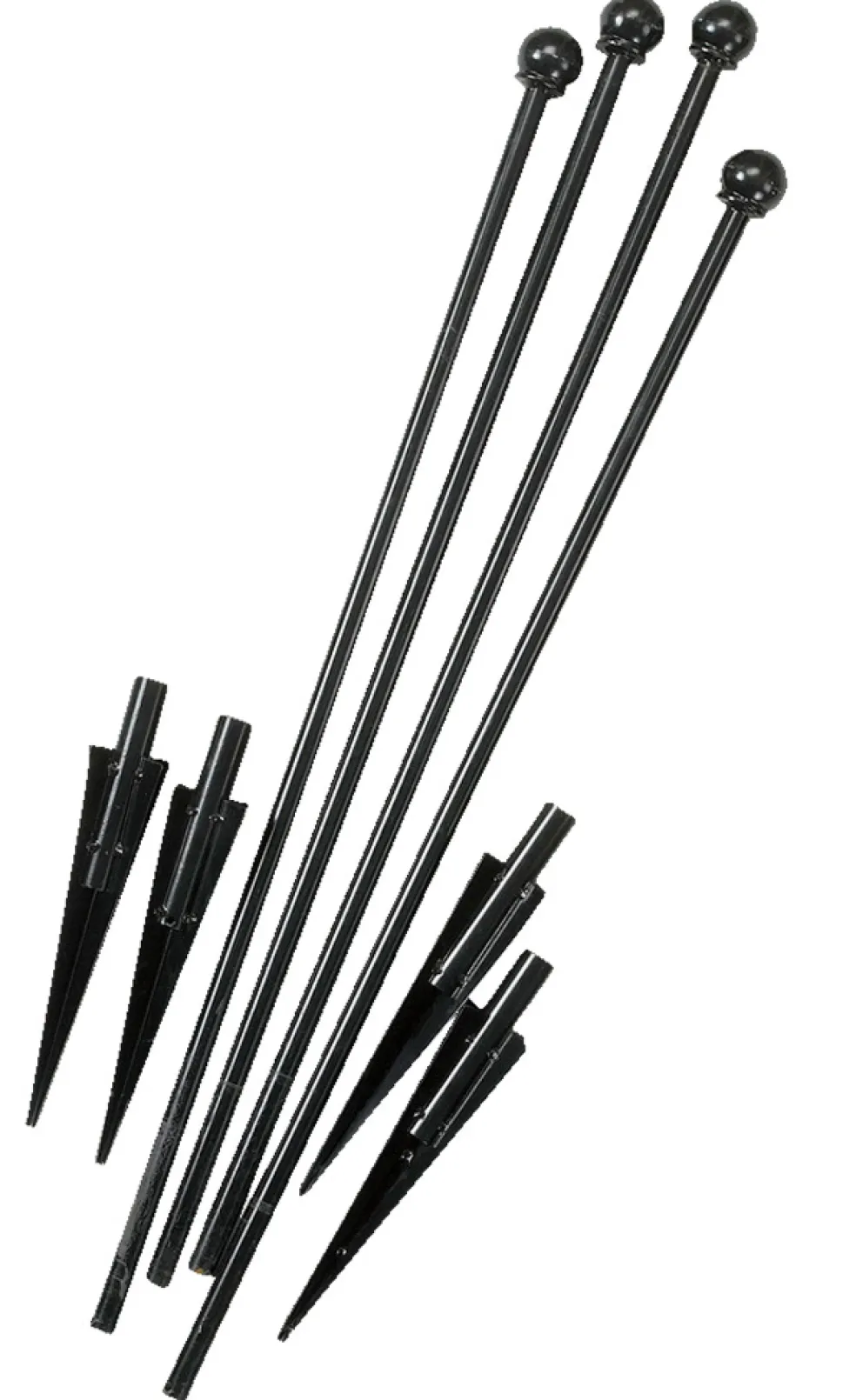 Staketstolpe Stål Svart 106 cm