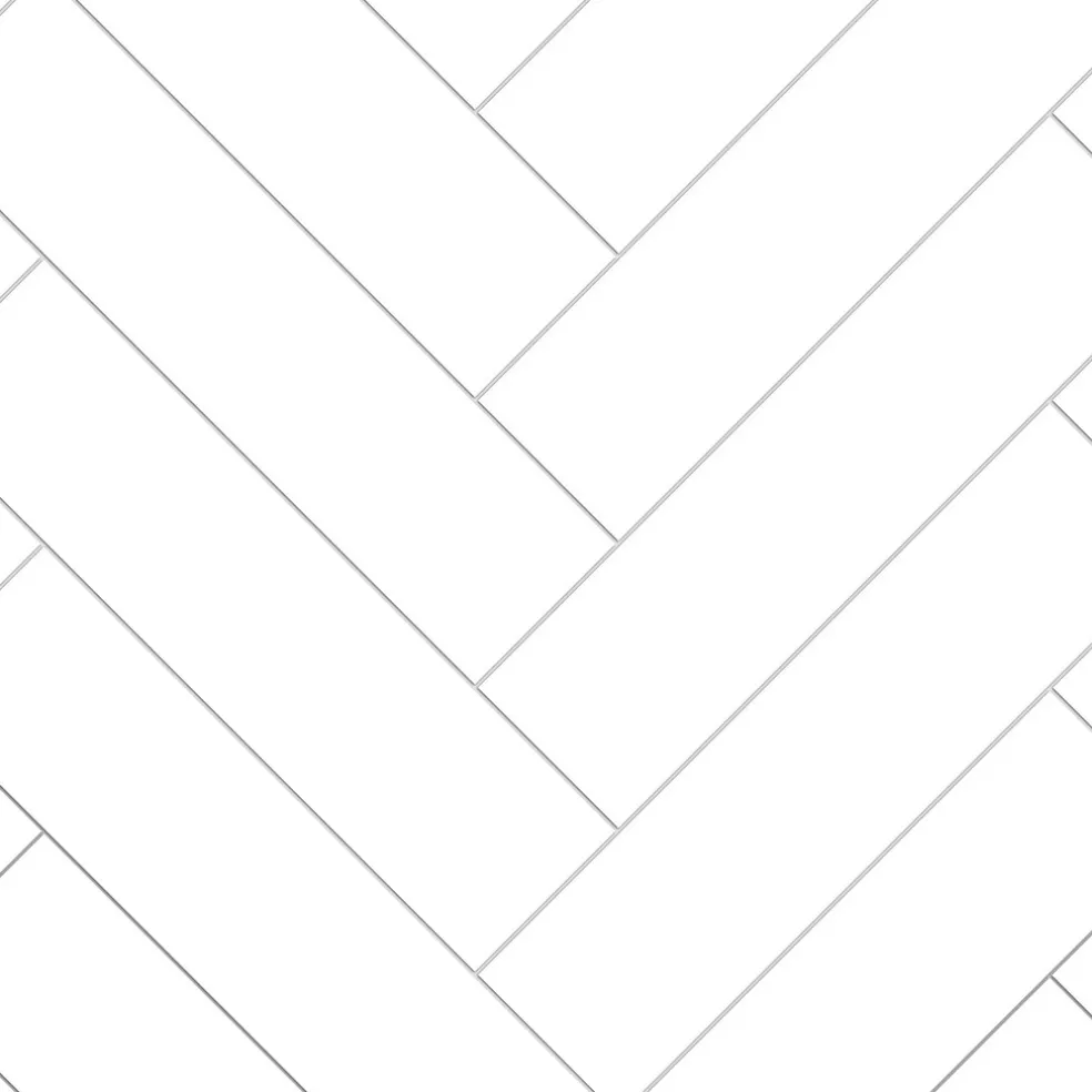 Stänkskydd Herringbone Vit 600 x 600 mm Kitchenline
