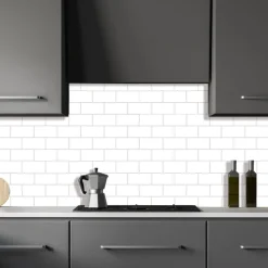 Stänkskydd Tegel Vit 600 x 600 mm Kitchenline
