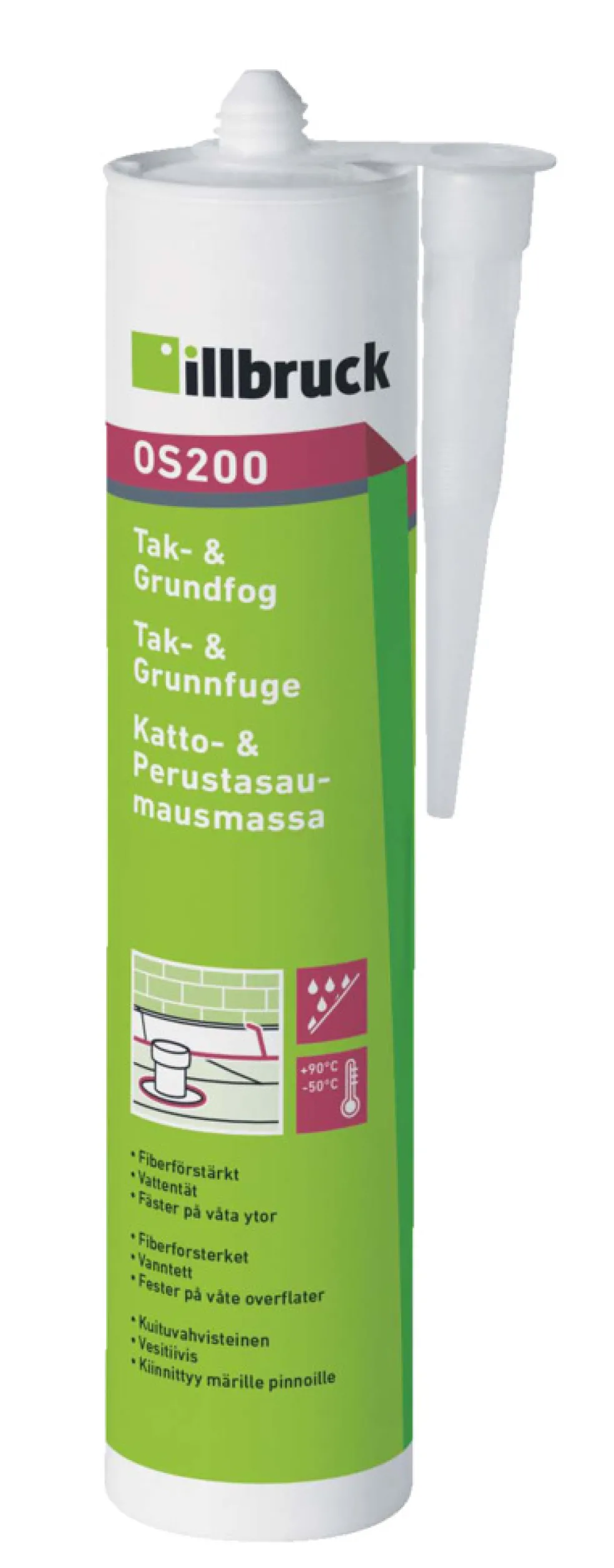 Tak- & Grundfog OS200 Svart 300 ml illbruck