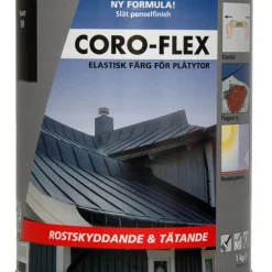 Tak & plåtfärg Svart 1 kg Coro-Flex