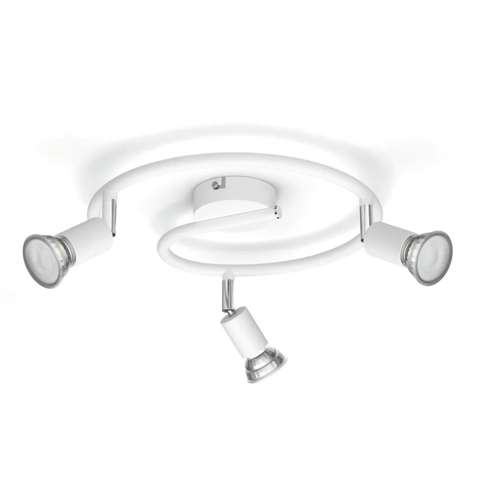 Takspotlight Limbali Spiral 3 spots Vit Philips