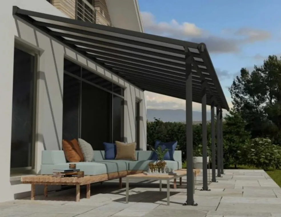 Terrasstak Olympia 25,3 m² Antracit Canopia by Palram