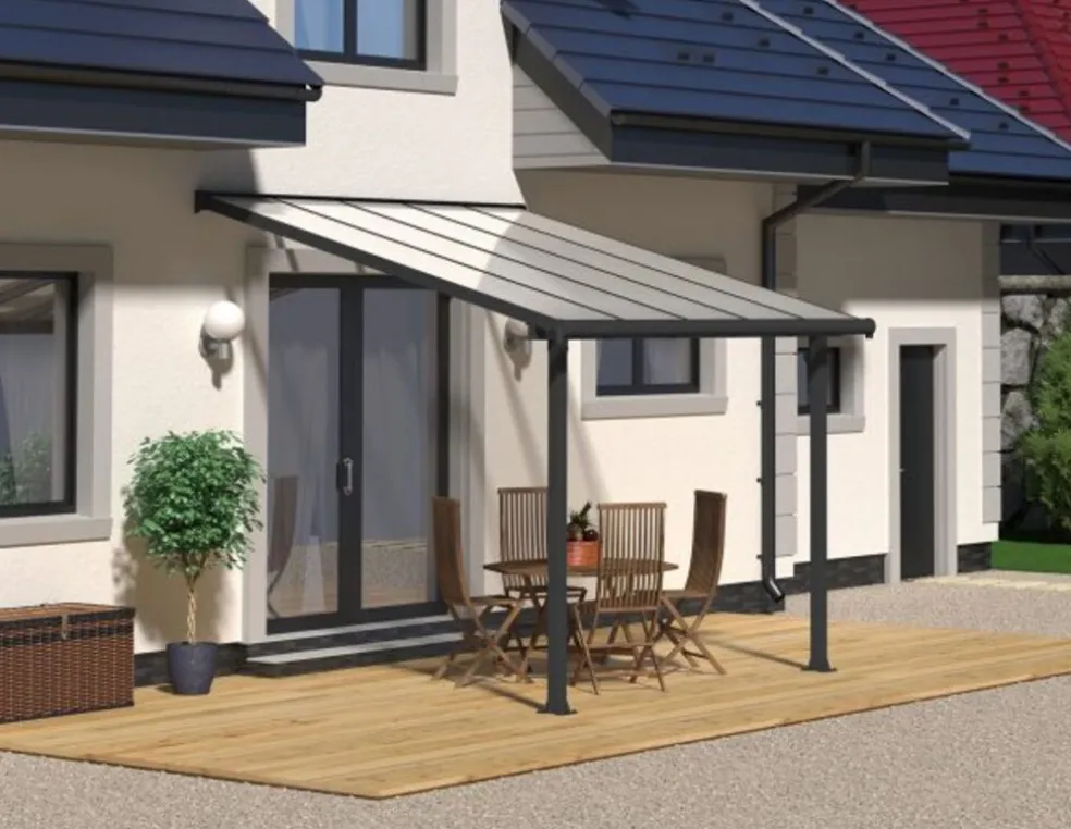 Terrasstak Olympia 9 m² Antracit Canopia by Palram