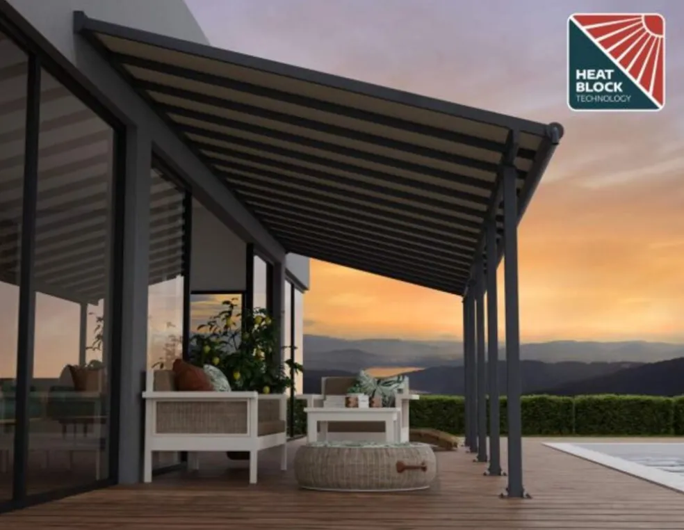 Terrasstak Olympia 28,8 m² Antracit Canopia by Palram