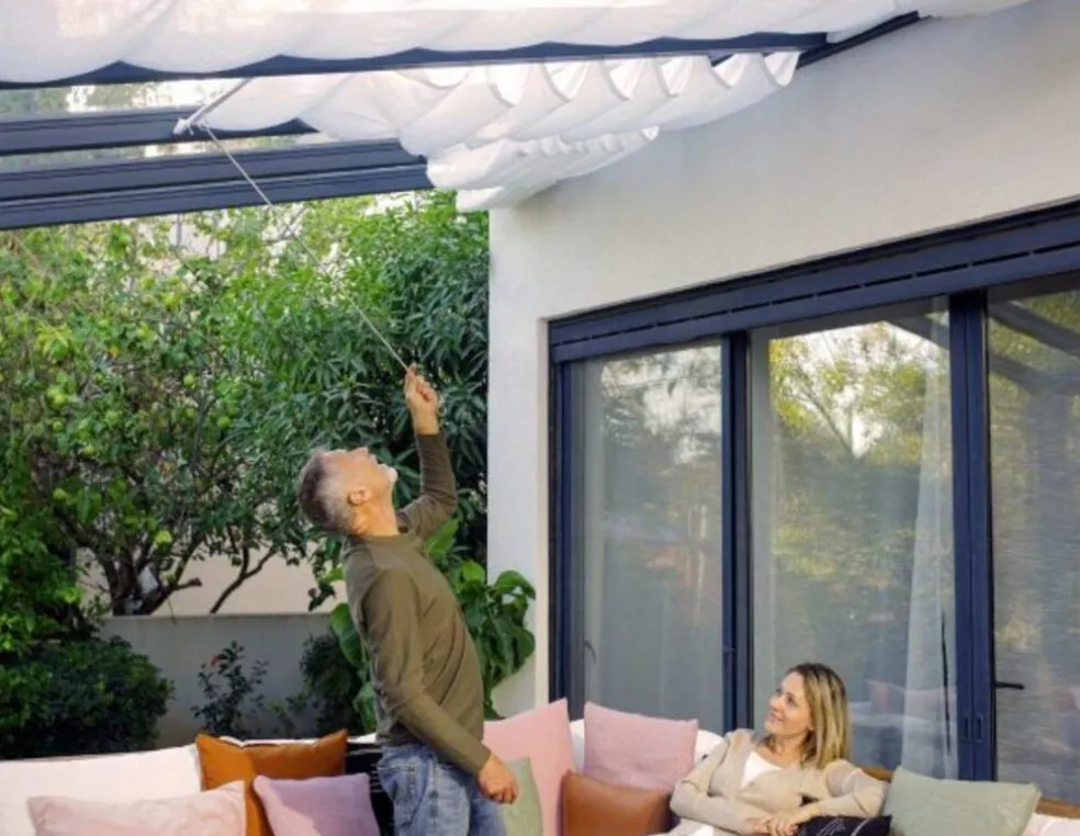 Terrasstak Stockholm 3,4 x 7,4 m Antracit Canopia by Palram