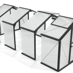 Tillbyggnadsmodul Växthus Deimos Svart Glas/Poly 2,7 m² Vitavia
