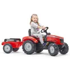 Traktor Massey Ferguson m/släp Röd Falk