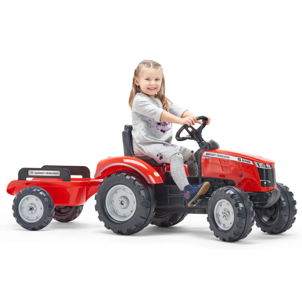 Traktor Massey Ferguson m/släp Röd Falk