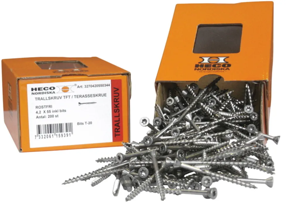 Trallskruv A2 4,2 x 42 mm 200-pack Heco