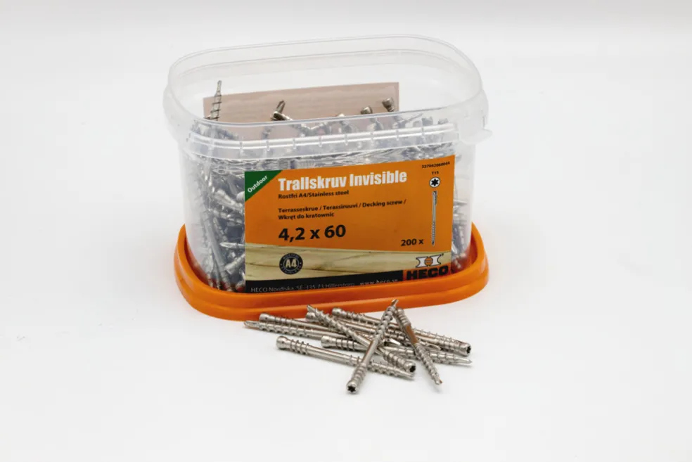 Trallskruv Invisible A4 4,2 x 60 mm 200-pack Heco