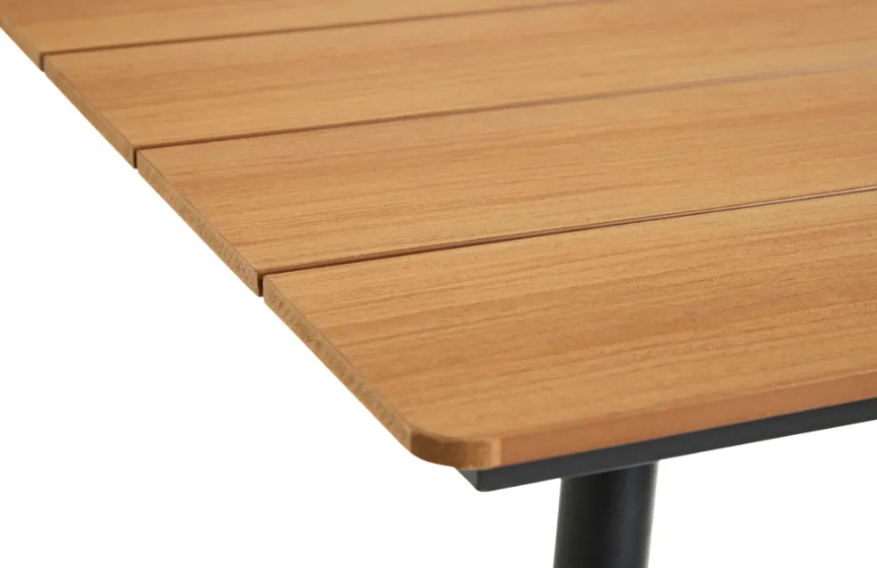 Trädgårdsbord Beijing 148 x 85 x 74 cm Svart/Teak Sunlife