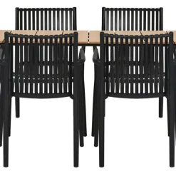 Trädgårdsbord Beijing 148 x 85 x 74 cm Svart/Teak Sunlife