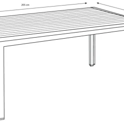 Trädgårdsbord Havanna 205 x 90 cm Sunlife