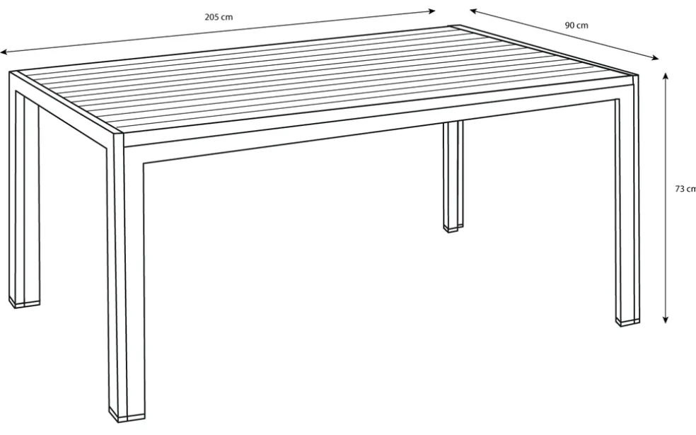 Trädgårdsbord Havanna 205 x 90 cm Sunlife