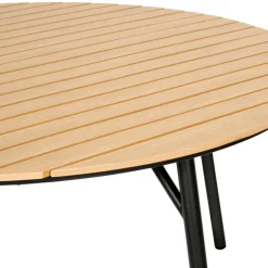 Trädgårdsbord Nebraska Svart/Teak Ø150 cm Sunlife