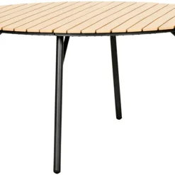 Trädgårdsbord Nebraska Svart/Teak Ø150 cm Sunlife