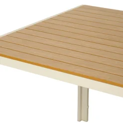 Trädgårdsbord Vermont Sandgrå/Teak 205 x 90 cm Sunlife